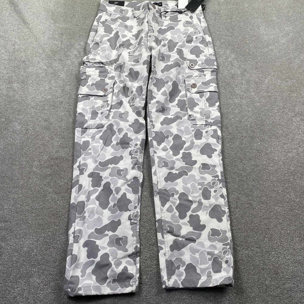 Public Supply NYC Cargo Pants Mens 34 Snow Turtle Camo Relaxed Straight PL925052